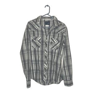 Wrangler Woman's Pearl Snaps Plaid Long Sleeve Western Shirt size Large